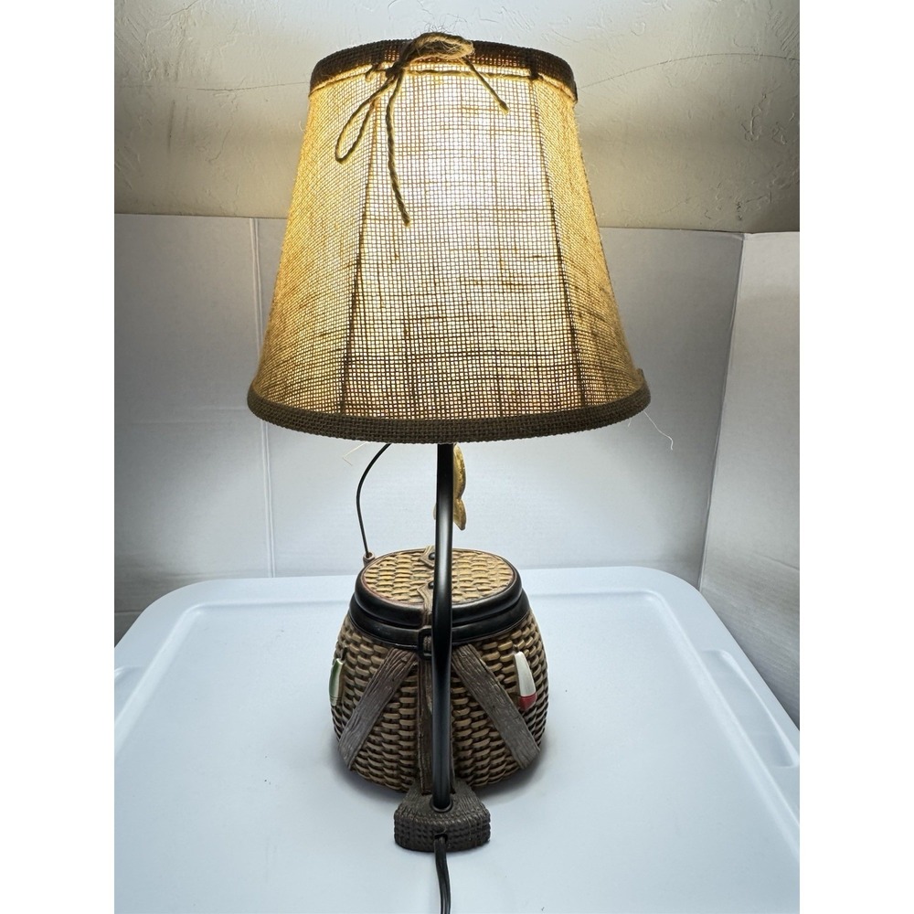 BLACK FOREST DECOR Fishing Creel Accent Lamp - Rustic Lodge Table Lamp 2016 - Picture 9 of 16